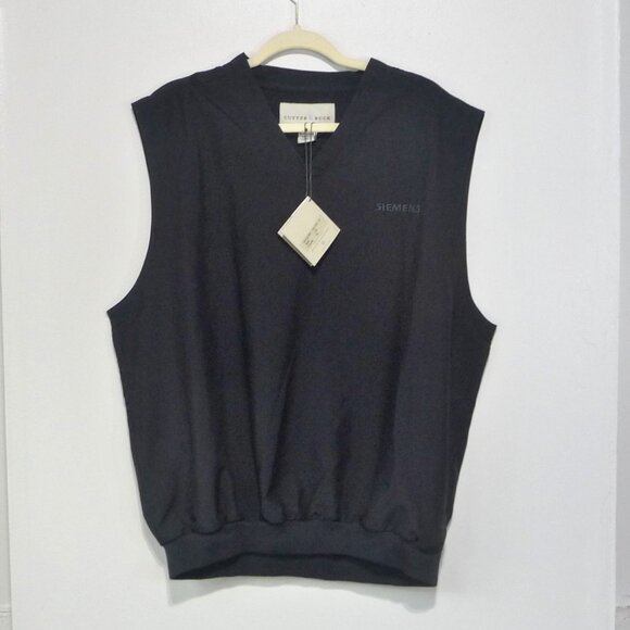 BLACK WINDBREAKER VEST GOLF BOATING LARGE - Picture 1 of 9